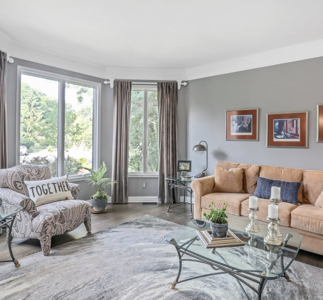 Living room in a home for sale